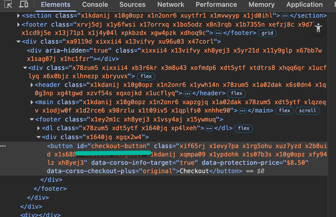 Headless Implementation Checkout Button ID